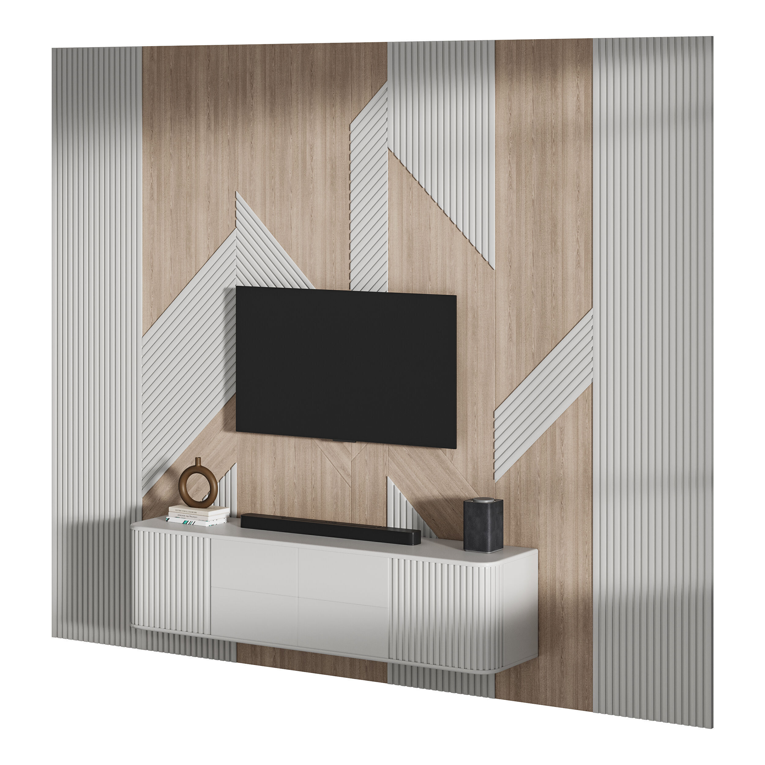 Modern TV Wall 034 3D model_12