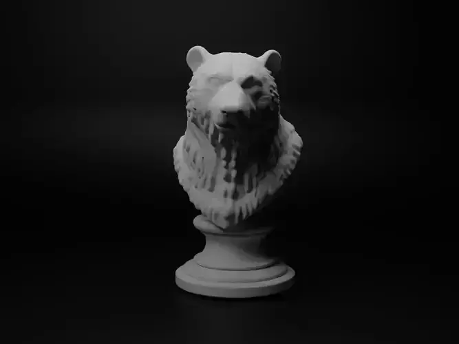 Polar Bear Animal Bust Chess