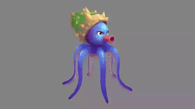 Cartoon Octopus Monster