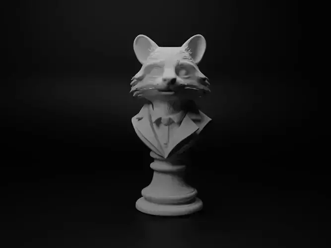 Raccoon Animal Bust Chess