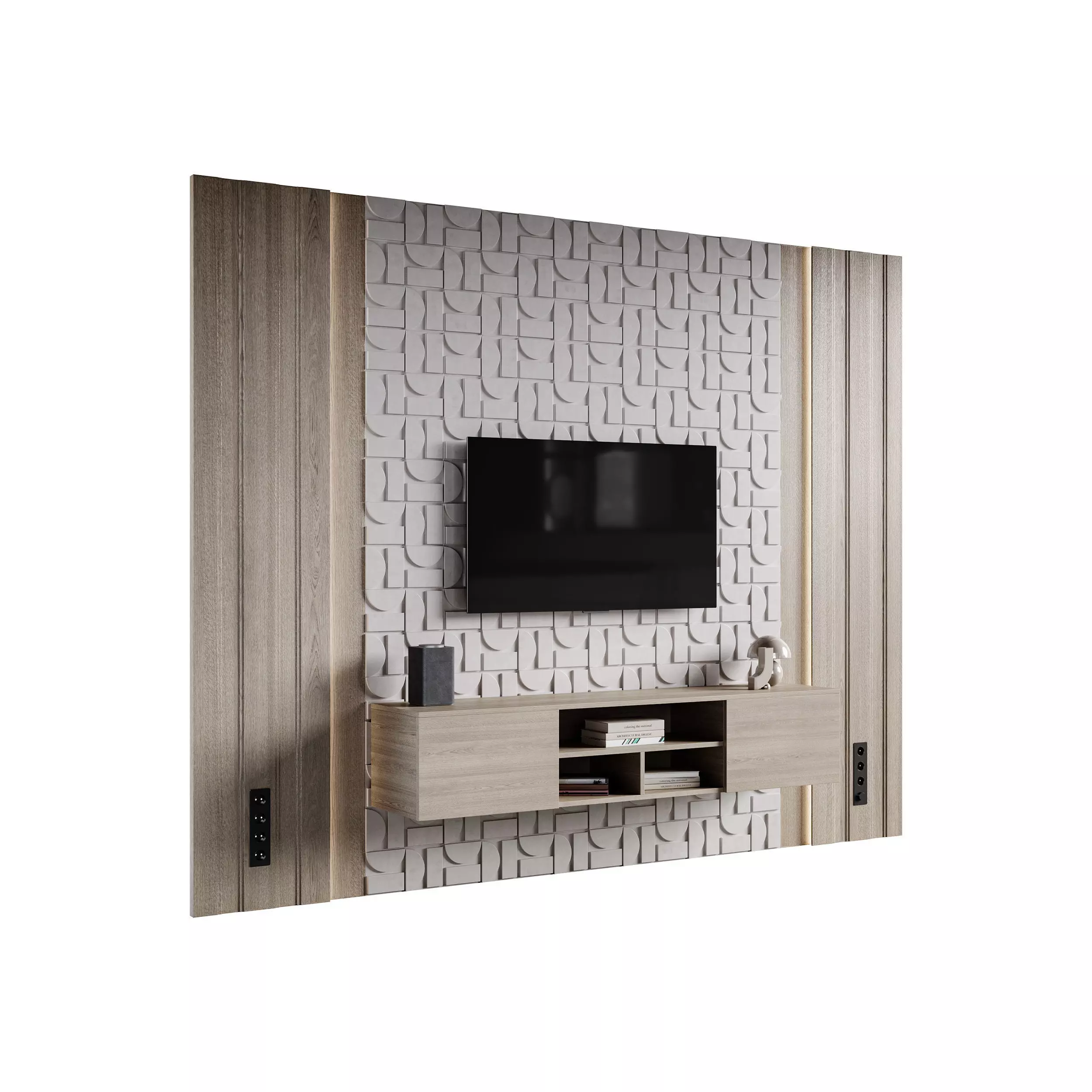 Modern TV Wall 035 3D model_0