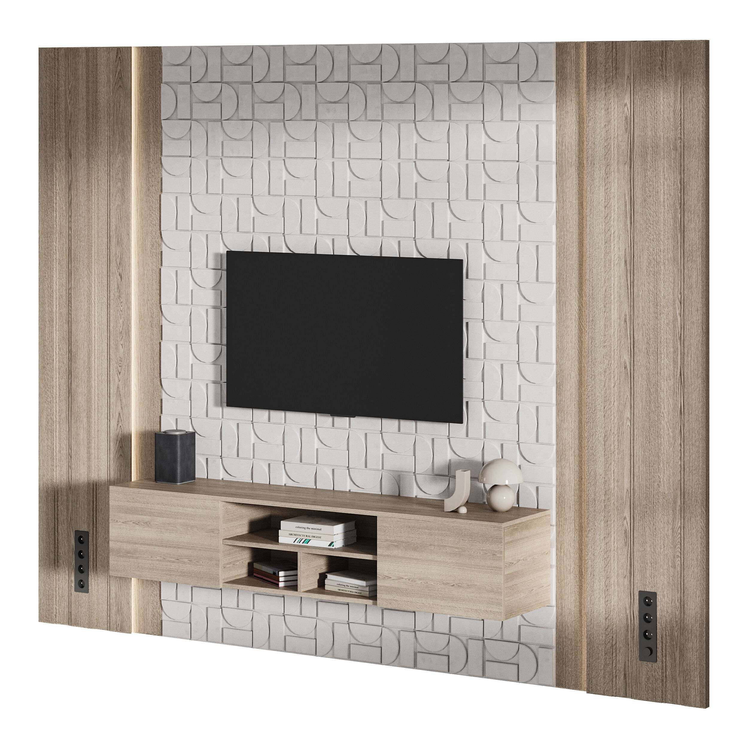 Modern TV Wall 035 3D model_5
