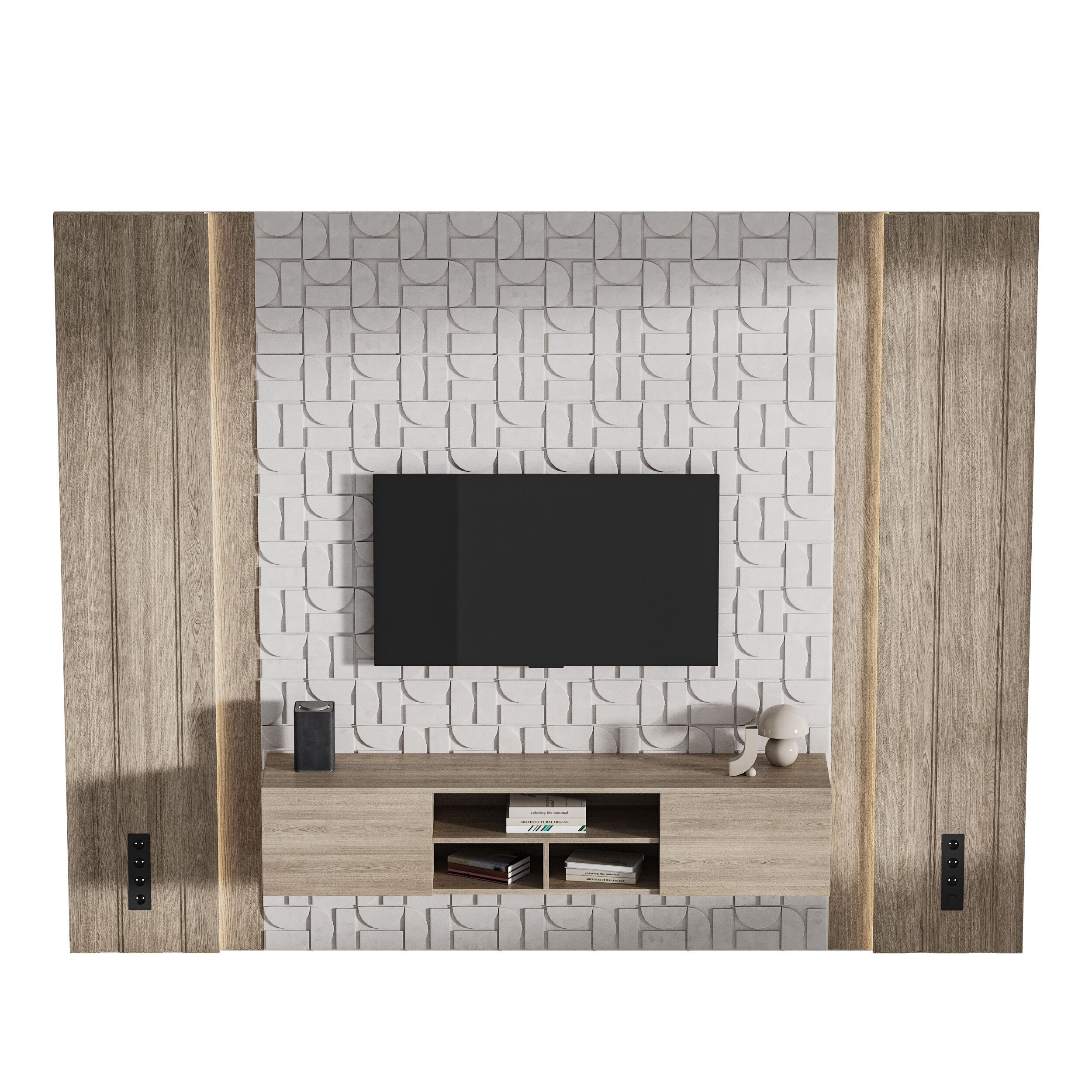 Modern TV Wall 035 3D model_3