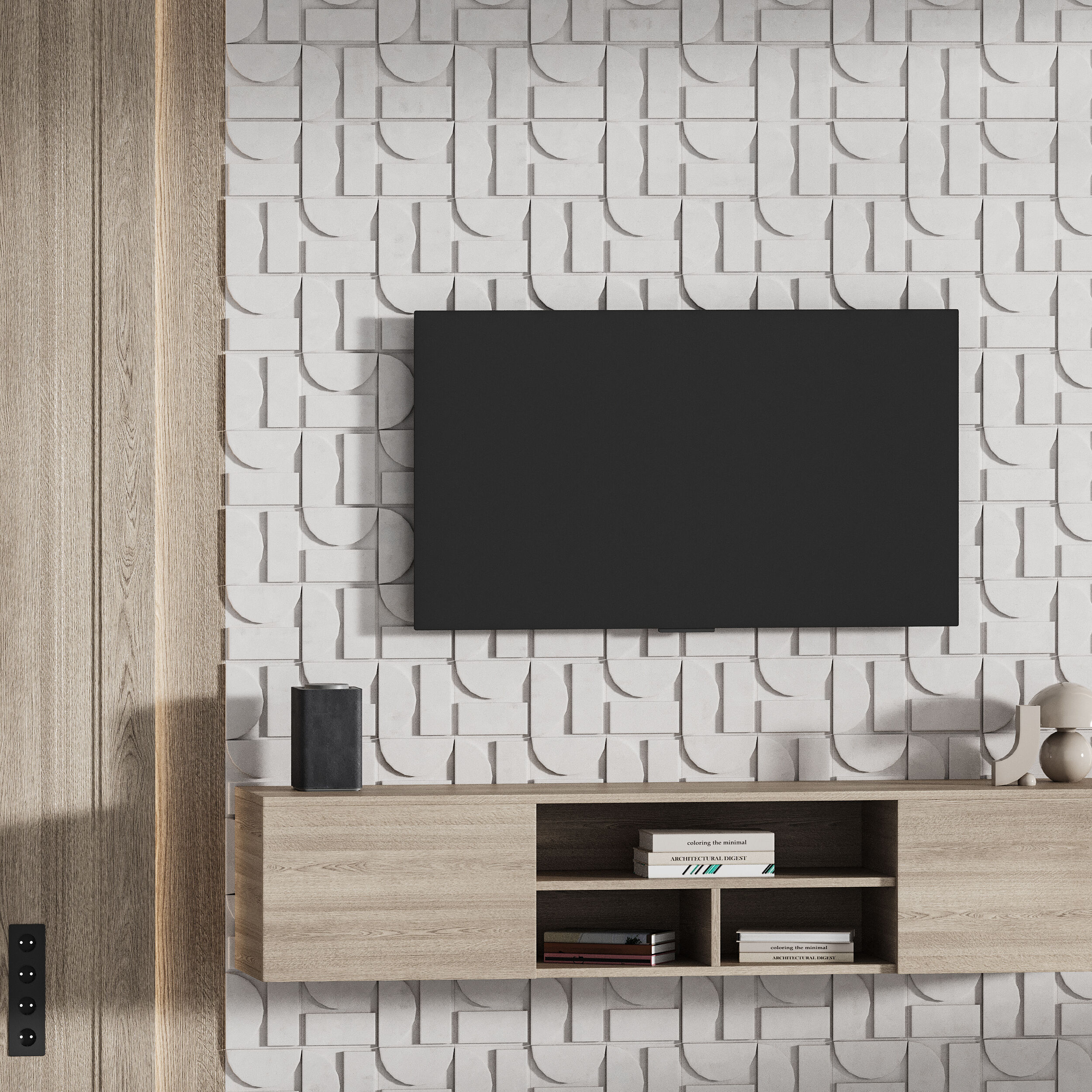 Modern TV Wall 035 3D model_4