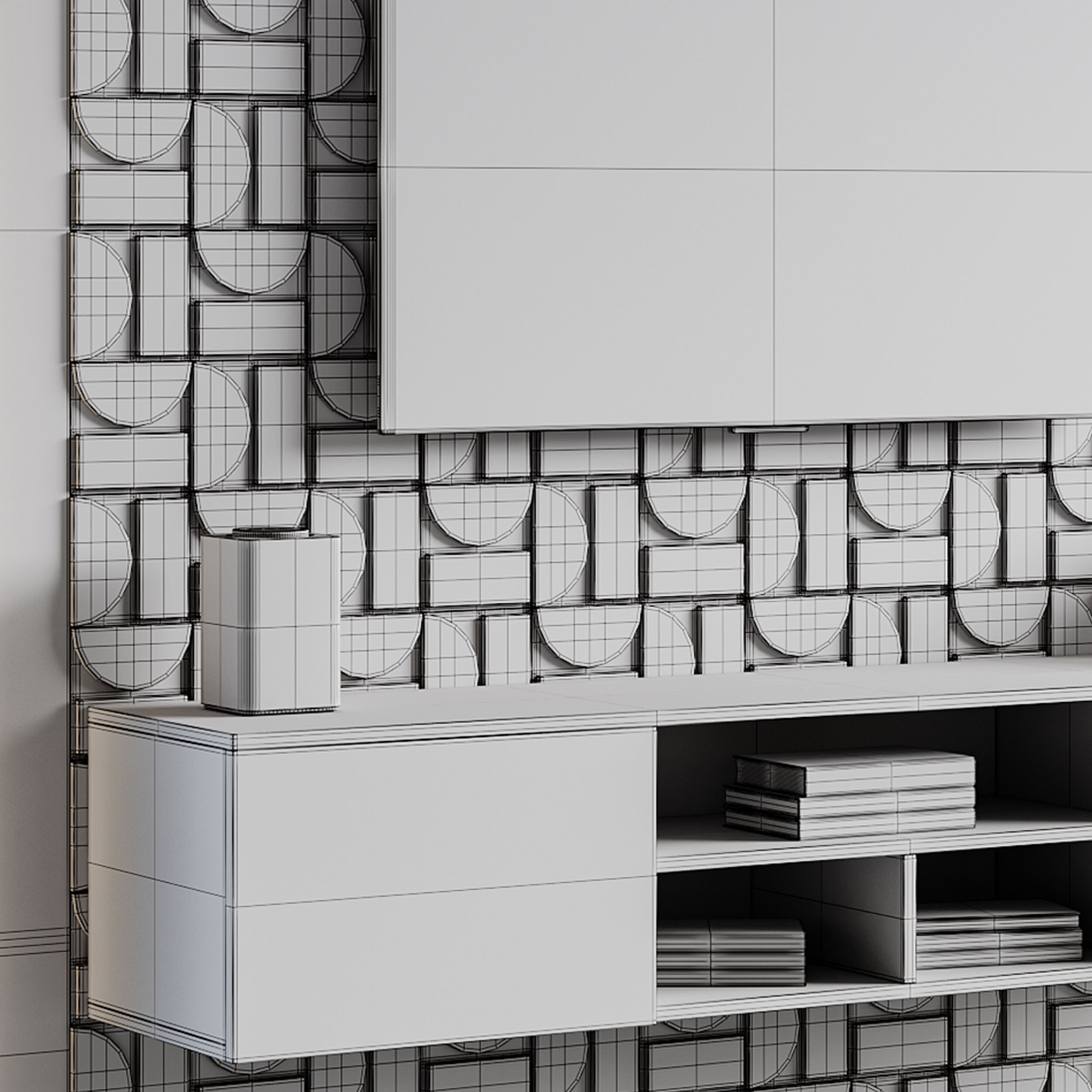 Modern TV Wall 035 3D model_14