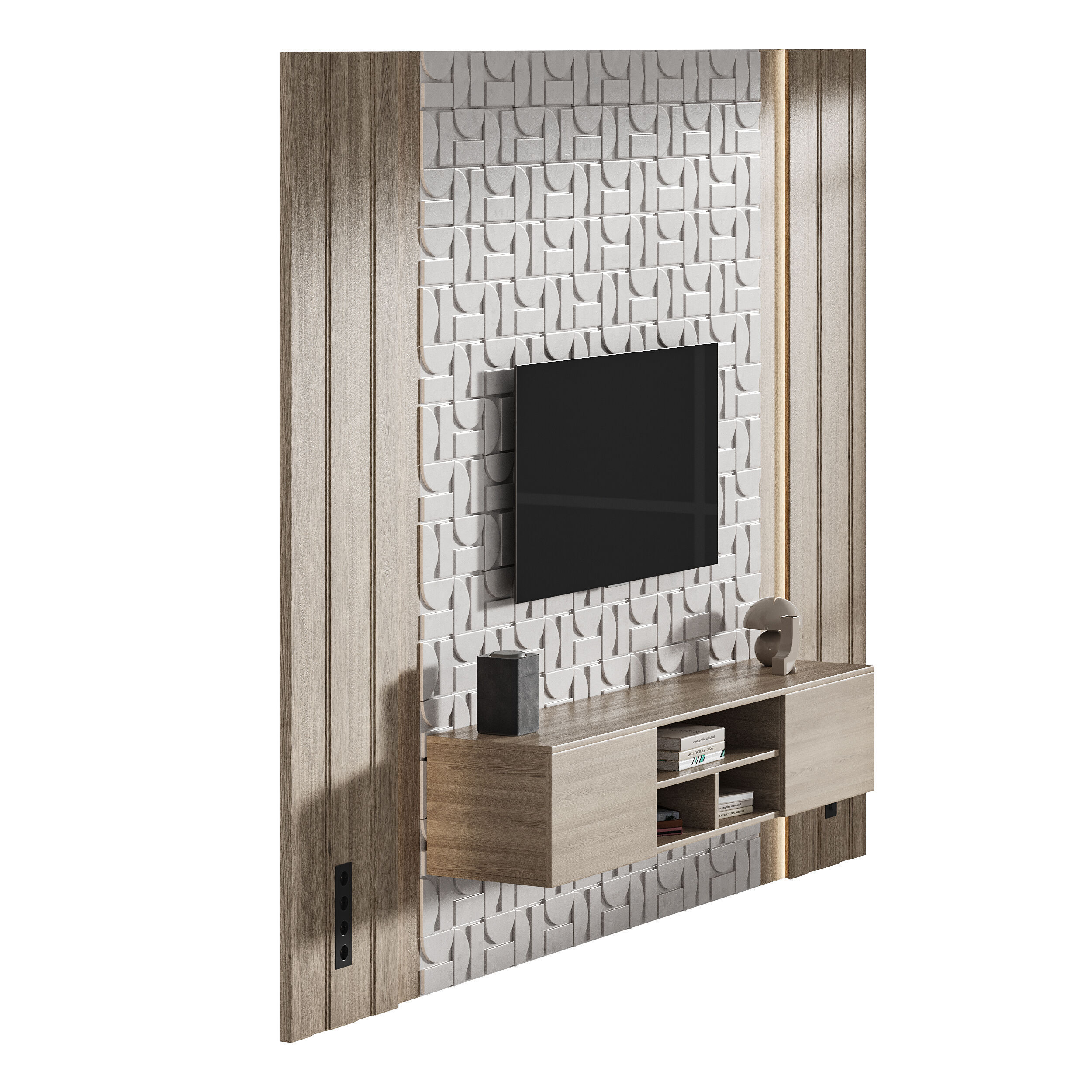 Modern TV Wall 035 3D model_6