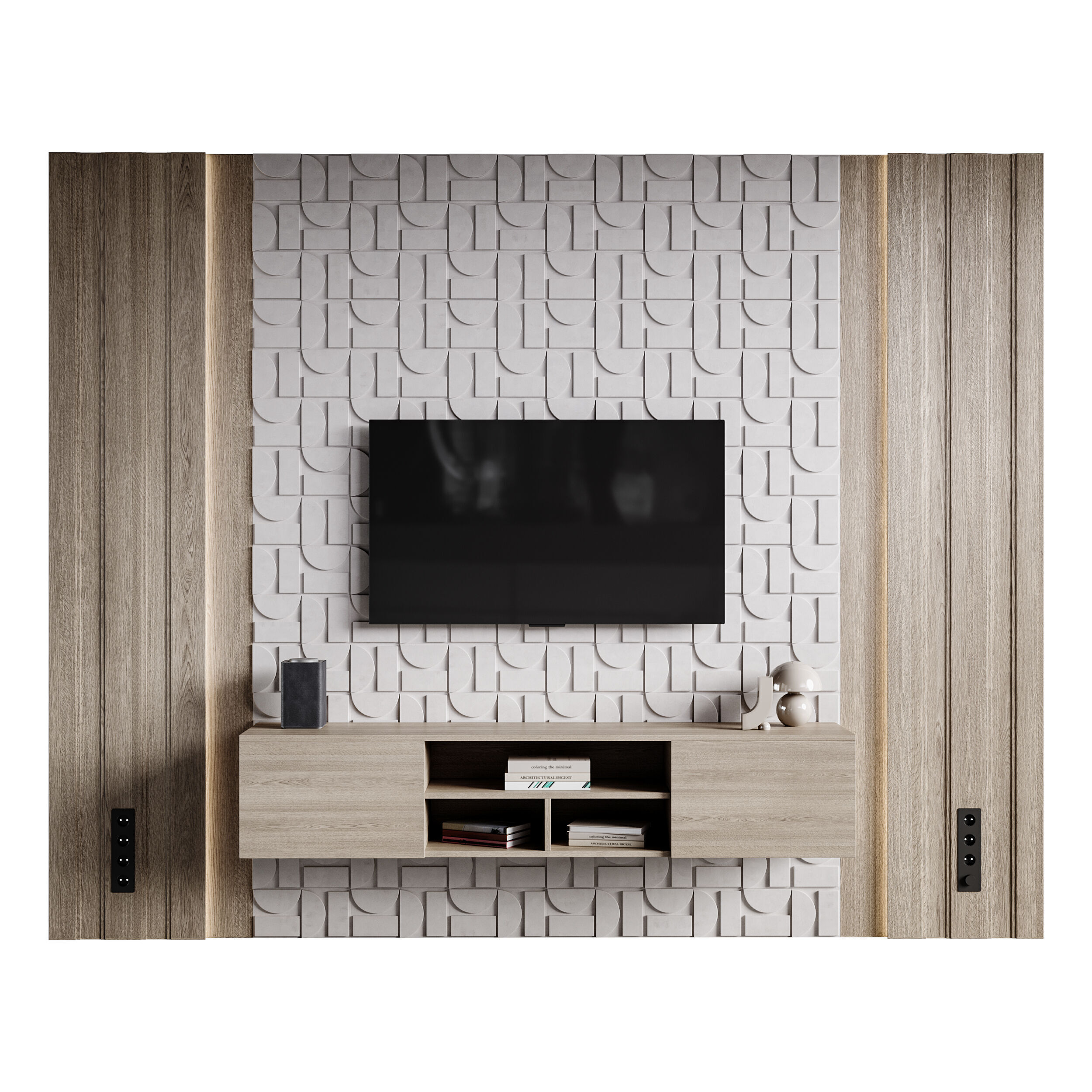 Modern TV Wall 035 3D model_1