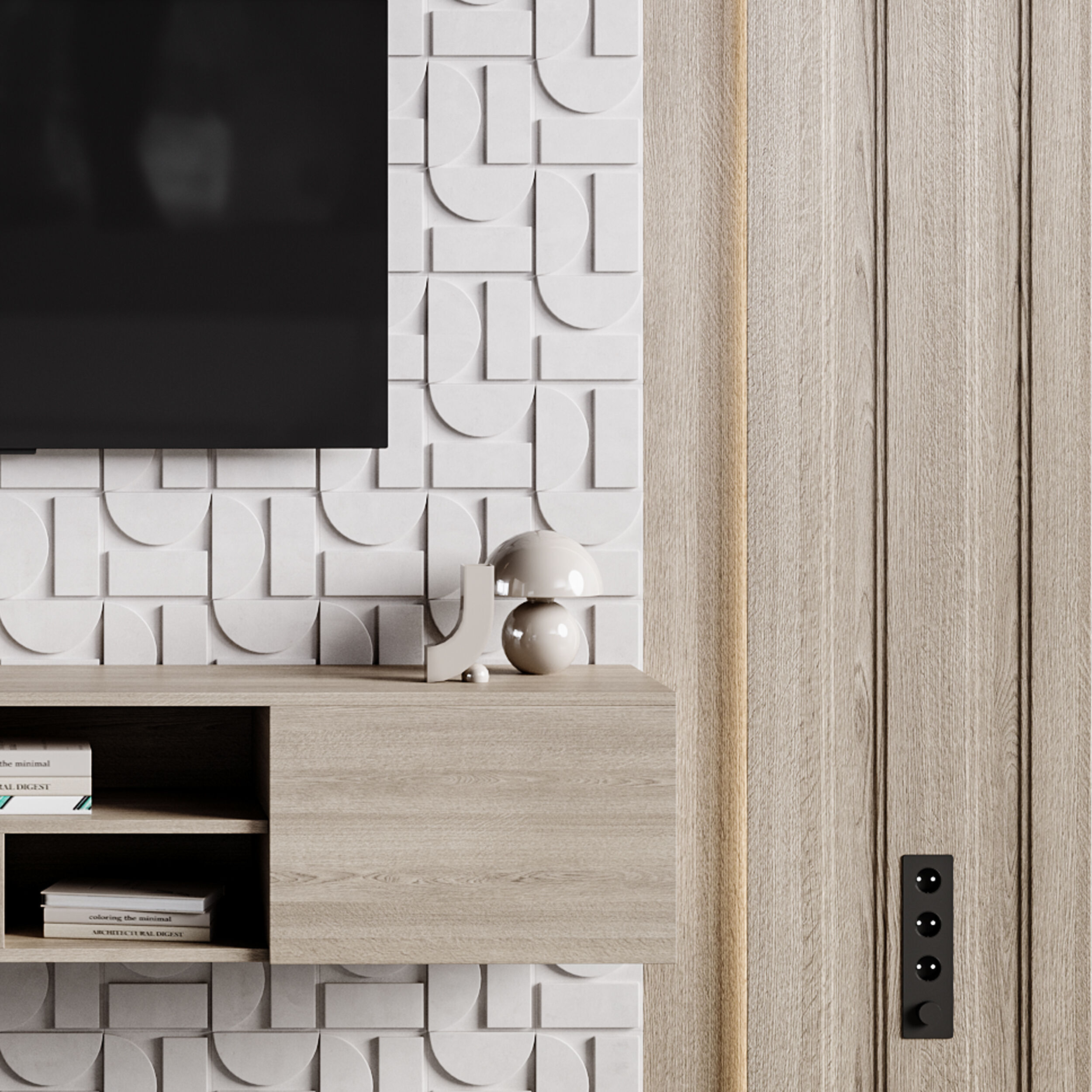 Modern TV Wall 035 3D model_8