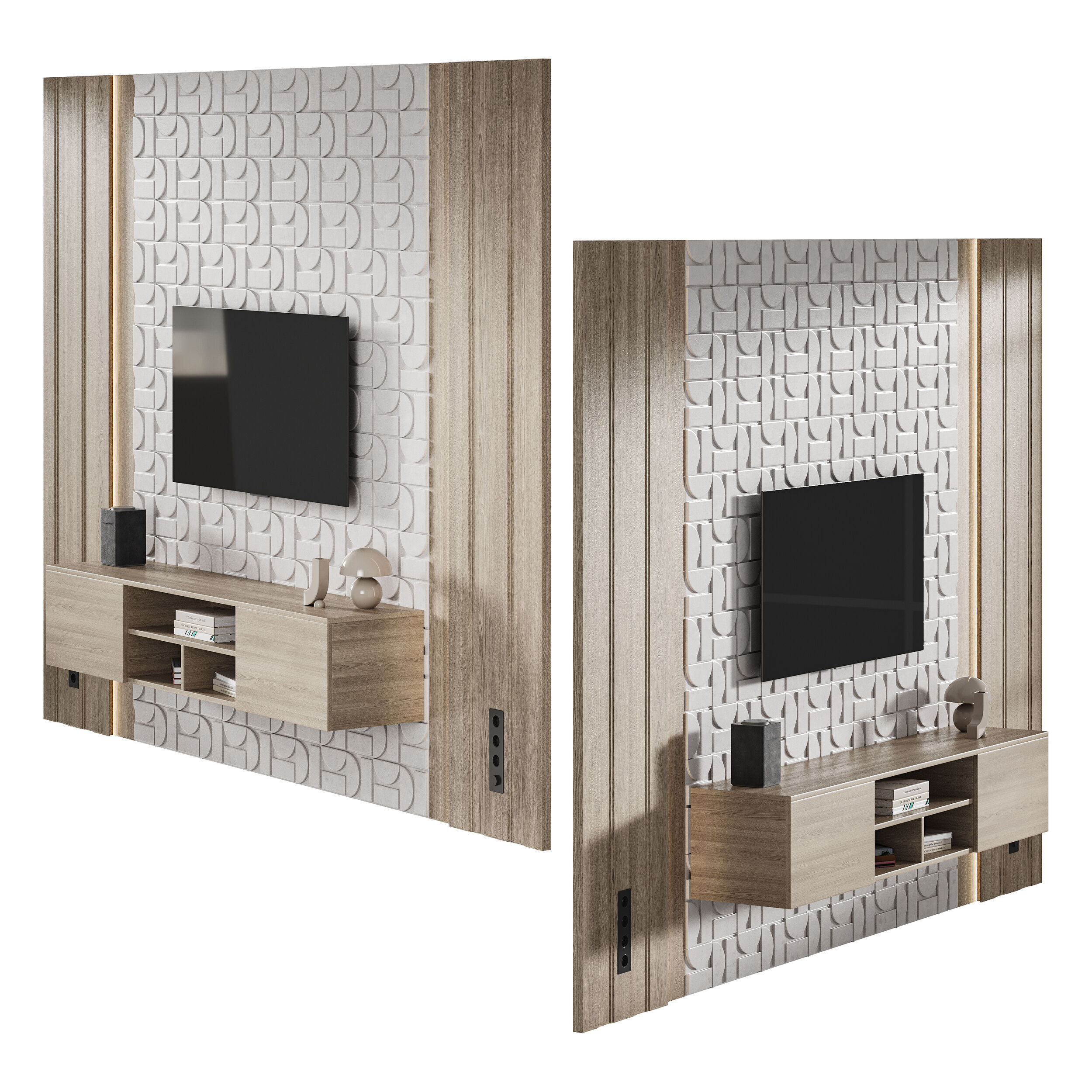 Modern TV Wall 035 3D model_10