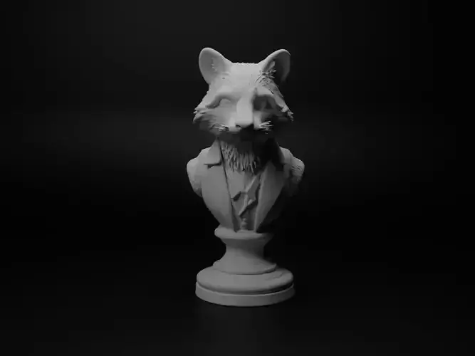 Raccoon Animal Bust Chess