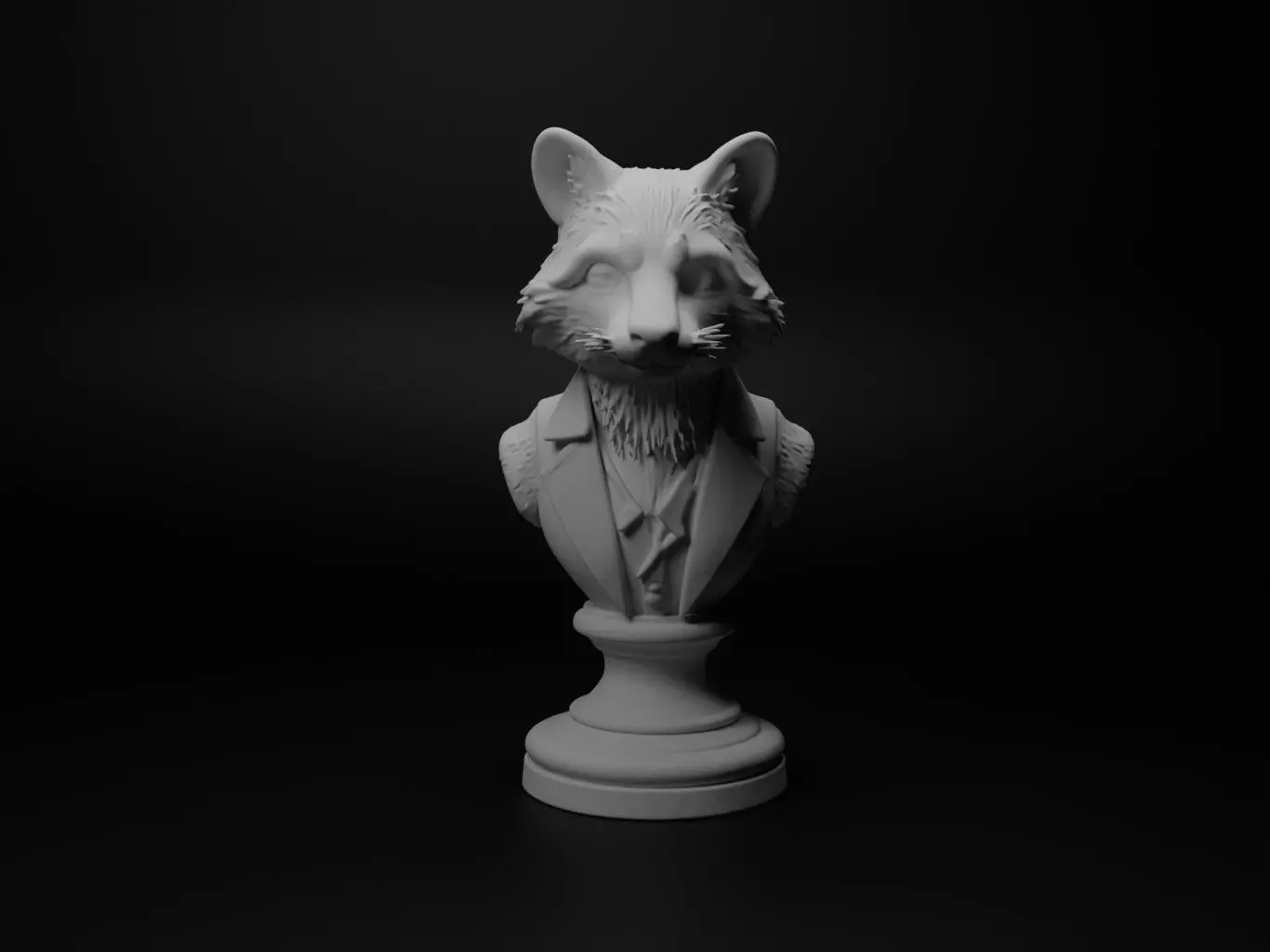 Raccoon Animal Bust Chess 3D print model