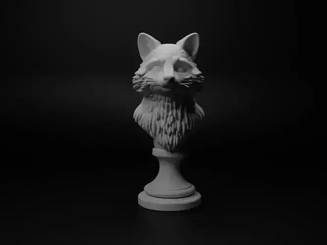 Raccoon Animal Bust Chess