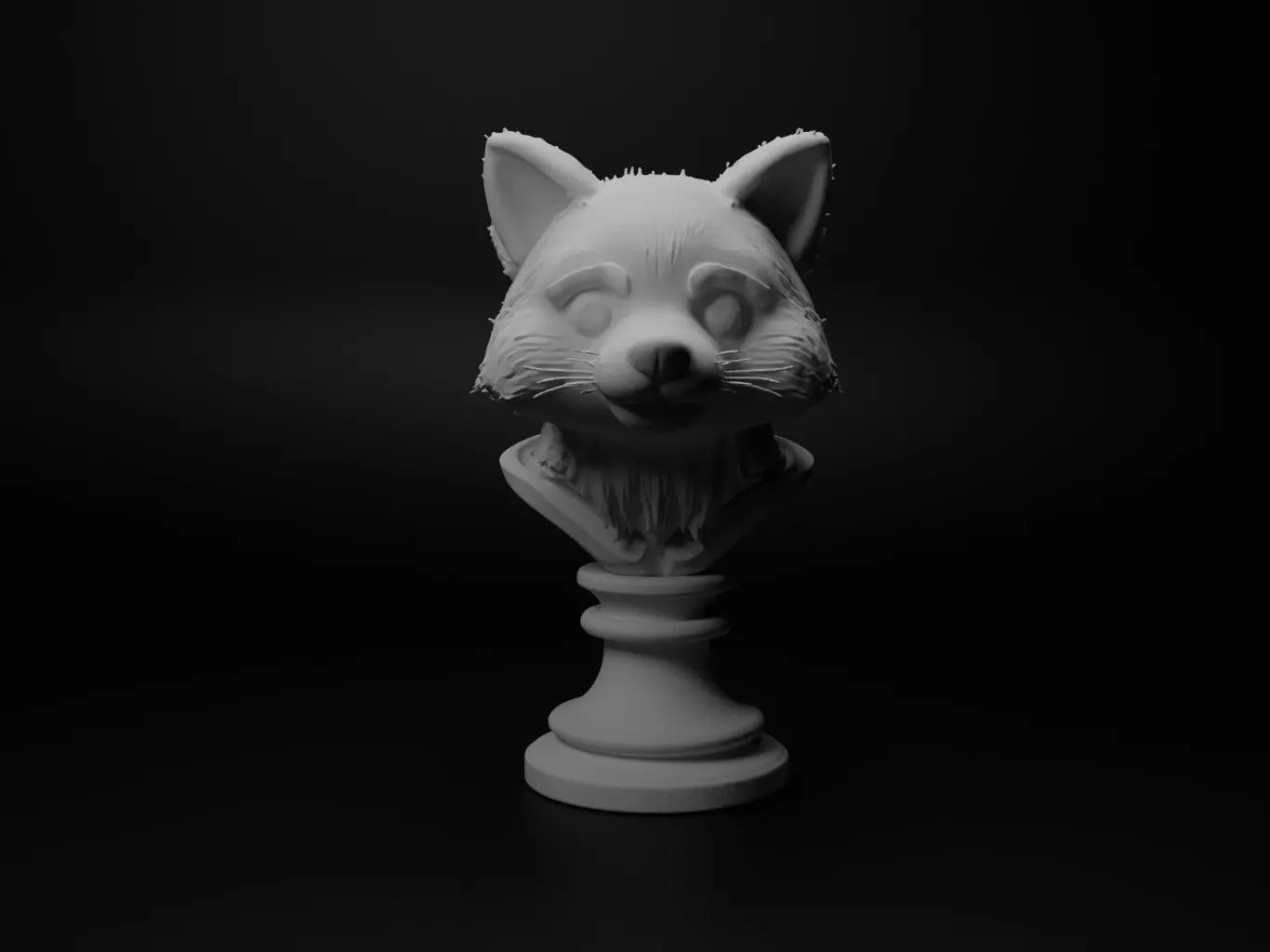 Red Panda Animal Bust Chess 3D print model