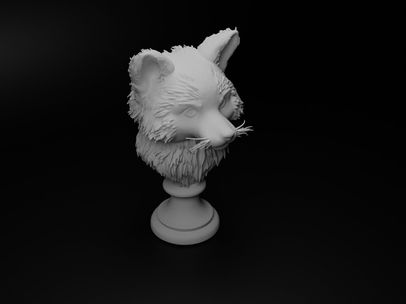 Red Panda Animal Bust Chess 3D print model_2