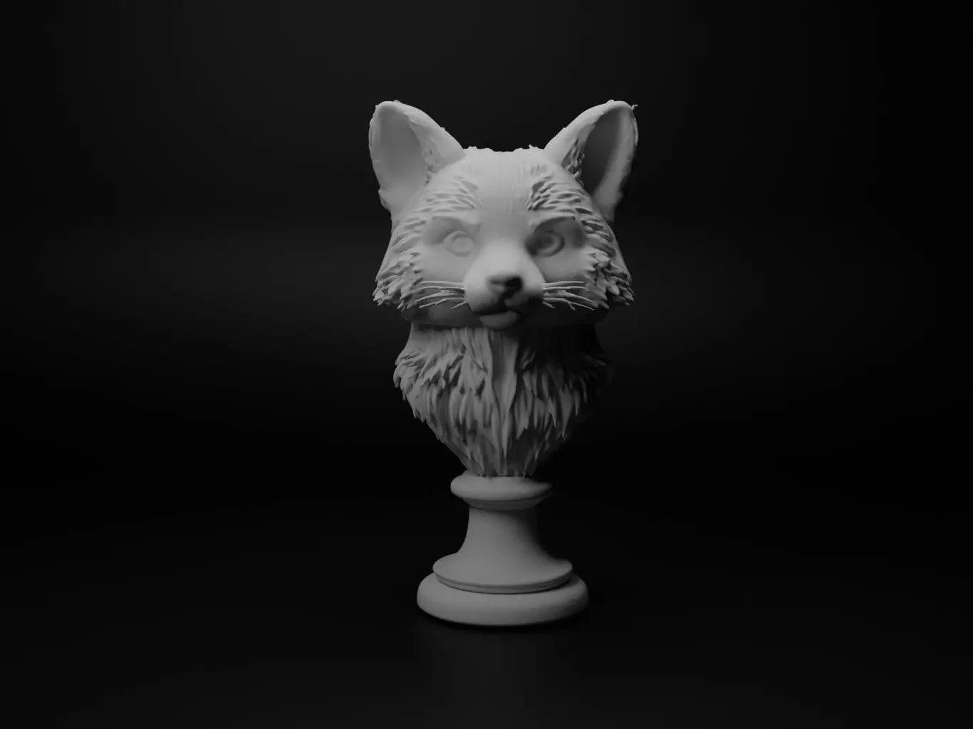 Red Panda Animal Bust Chess 3D print model_0