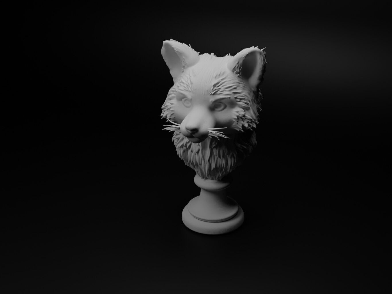 Red Panda Animal Bust Chess 3D print model_1