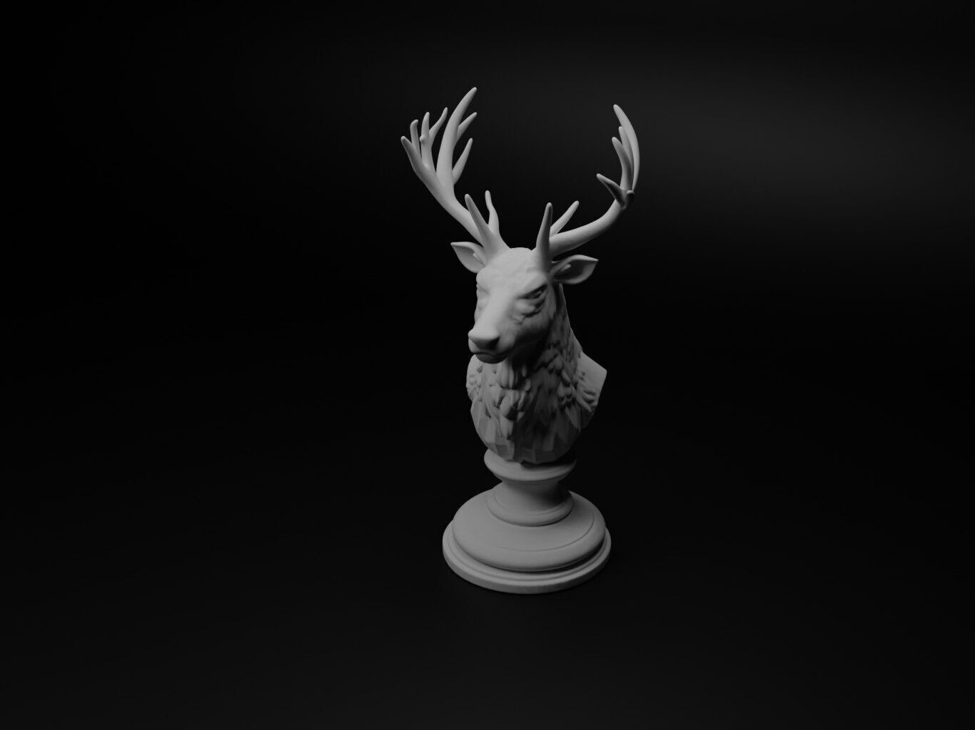 Reindeer Animal Bust Chess 3D print model_1
