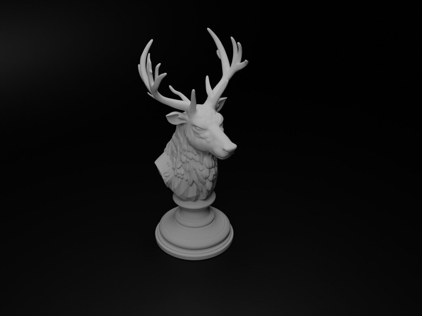 Reindeer Animal Bust Chess 3D print model_2