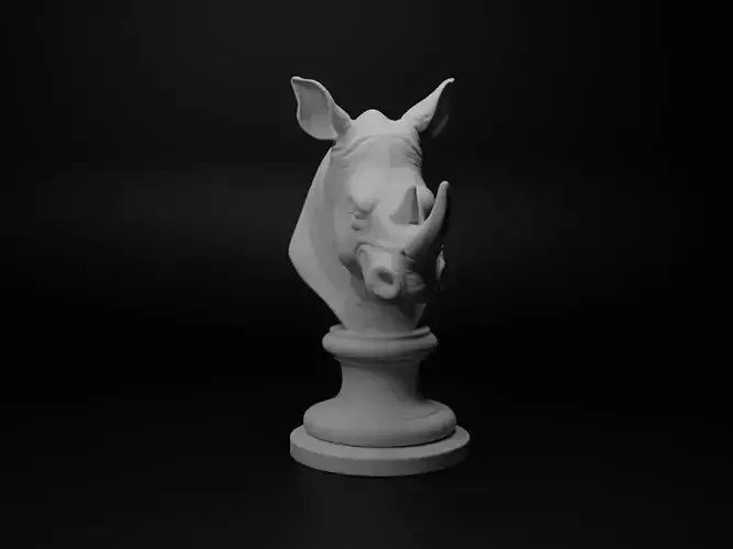 Rhinoceros Animal Bust Chess