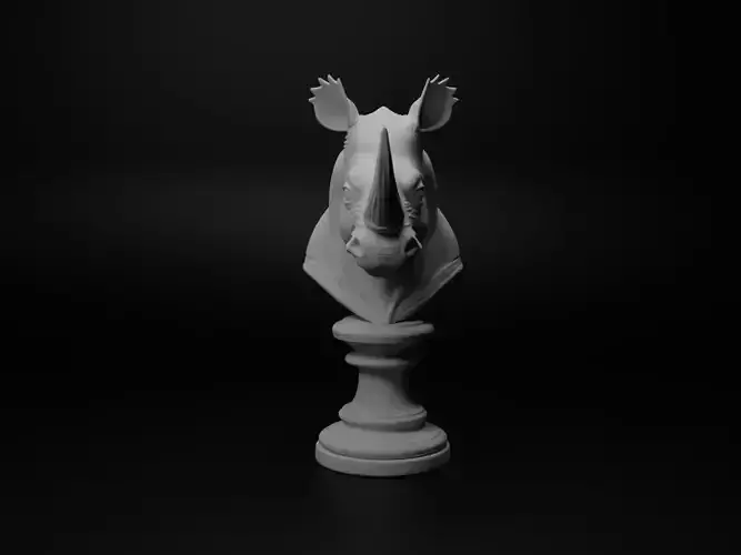 Rhinoceros Animal Bust Chess