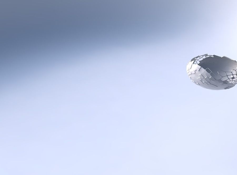 Bowl spheric squeezed wide with reptile skin with holes 3D print model_3