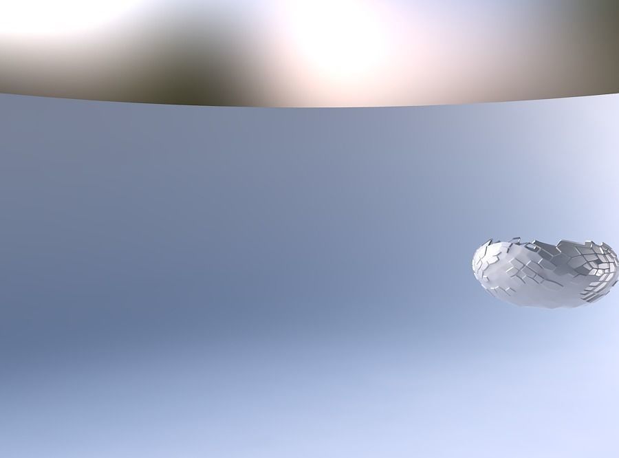 Bowl spheric squeezed wide with reptile skin with holes 3D print model_4