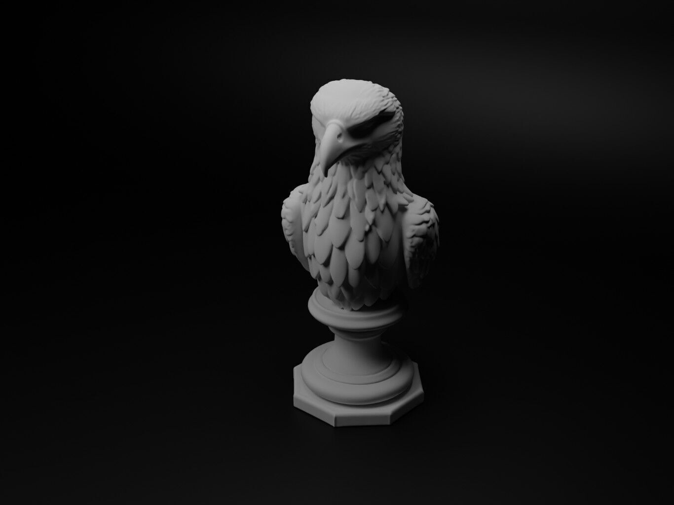 Sea Eagle Animal Bust Chess 3D print model_1