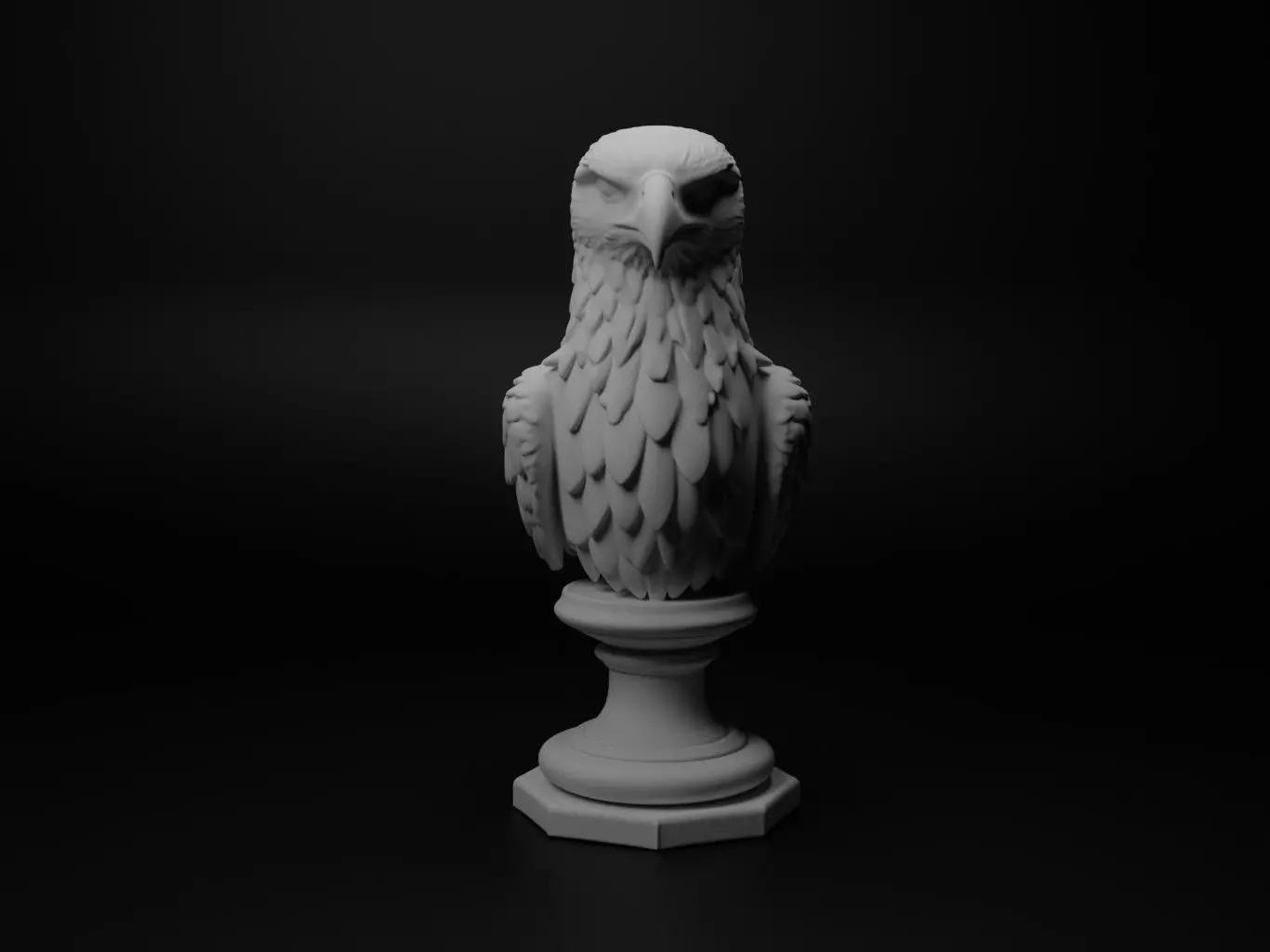 Sea Eagle Animal Bust Chess 3D print model_0