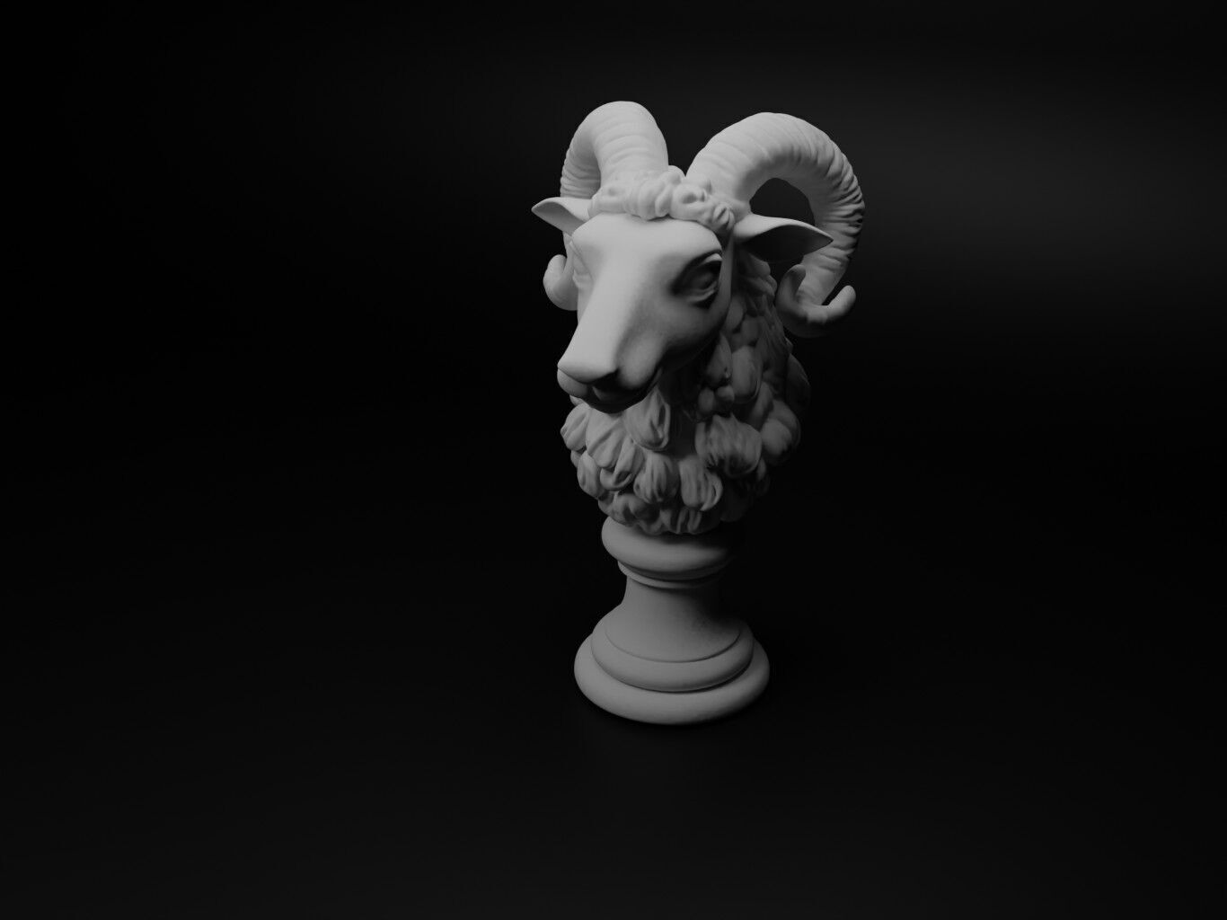 Sheep Animal Bust Chess 3D print model_1