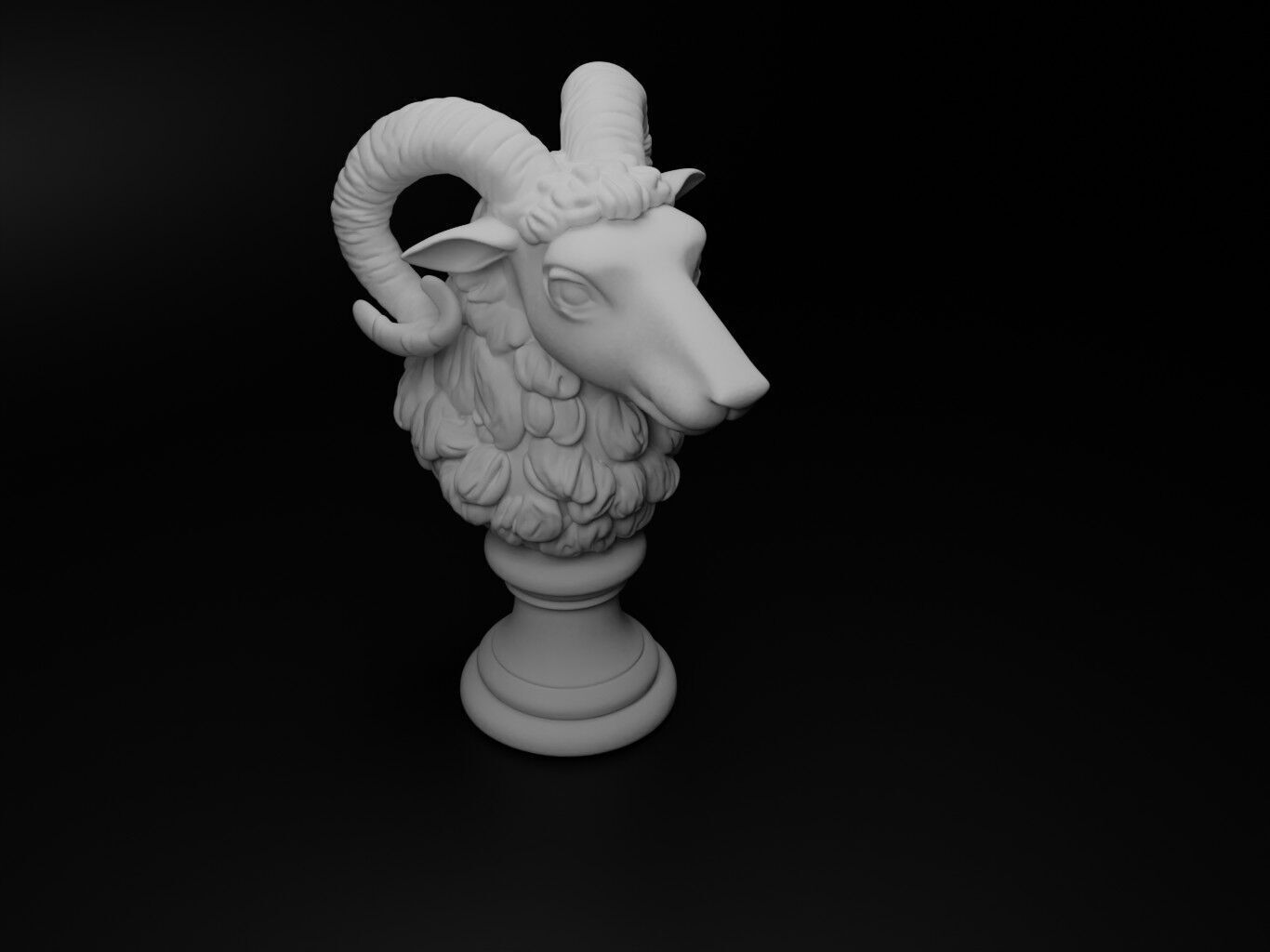 Sheep Animal Bust Chess 3D print model_2