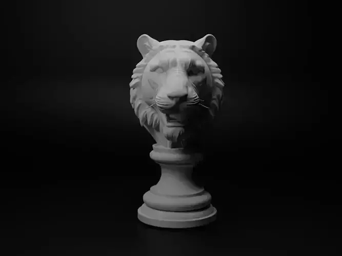 Siberian Tiger Animal Bust Chess