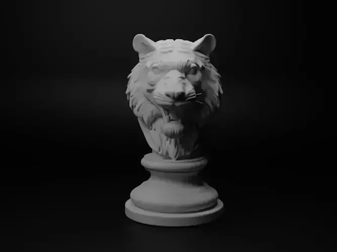 Siberian Tiger Animal Bust Chess