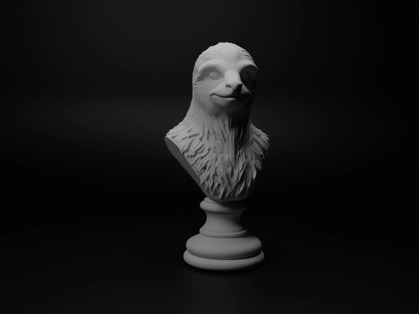 Sloth Animal Bust Chess 3D print model