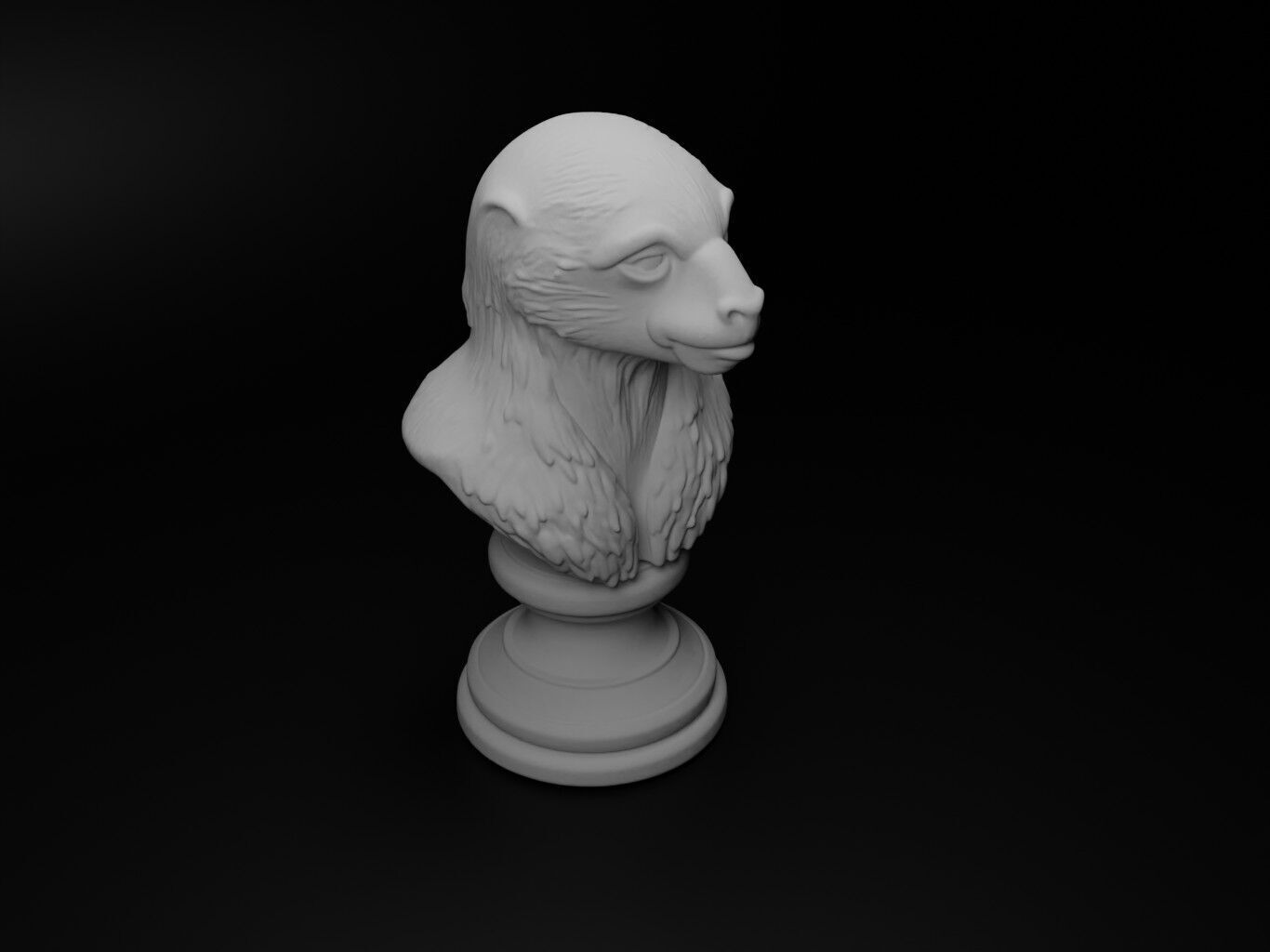 Sloth Animal Bust Chess 3D print model_2