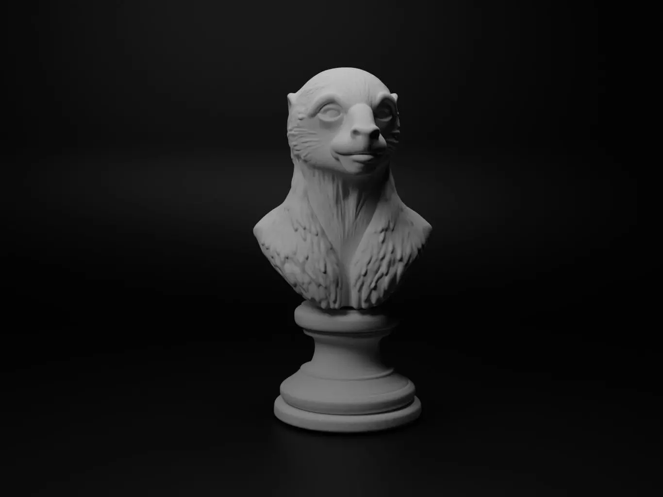 Sloth Animal Bust Chess 3D print model_0