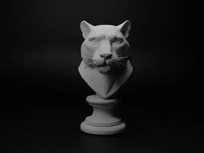 Snow Leopard Animal Bust Chess