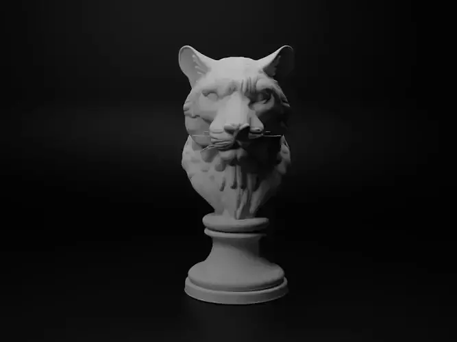 Snow Leopard Animal Bust Chess