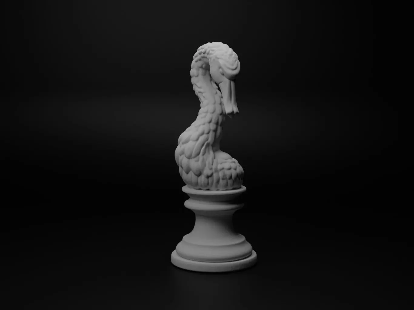 Swan Animal Bust Chess 3D print model_0