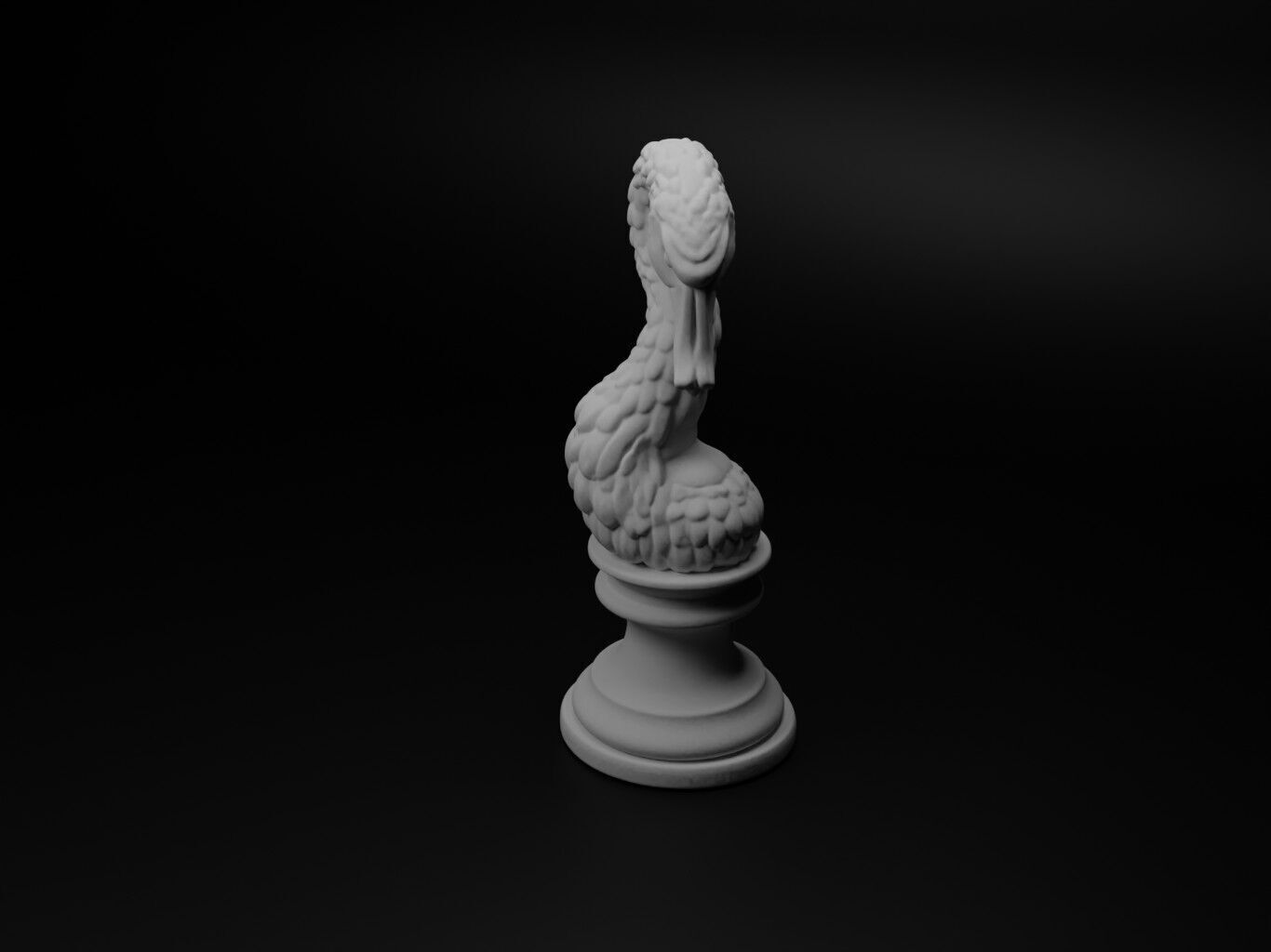 Swan Animal Bust Chess 3D print model_1