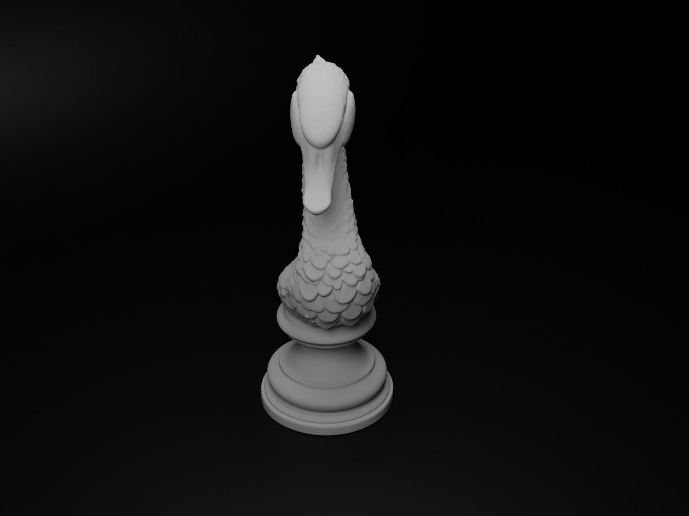 Swan Animal Bust Chess 3D print model_2