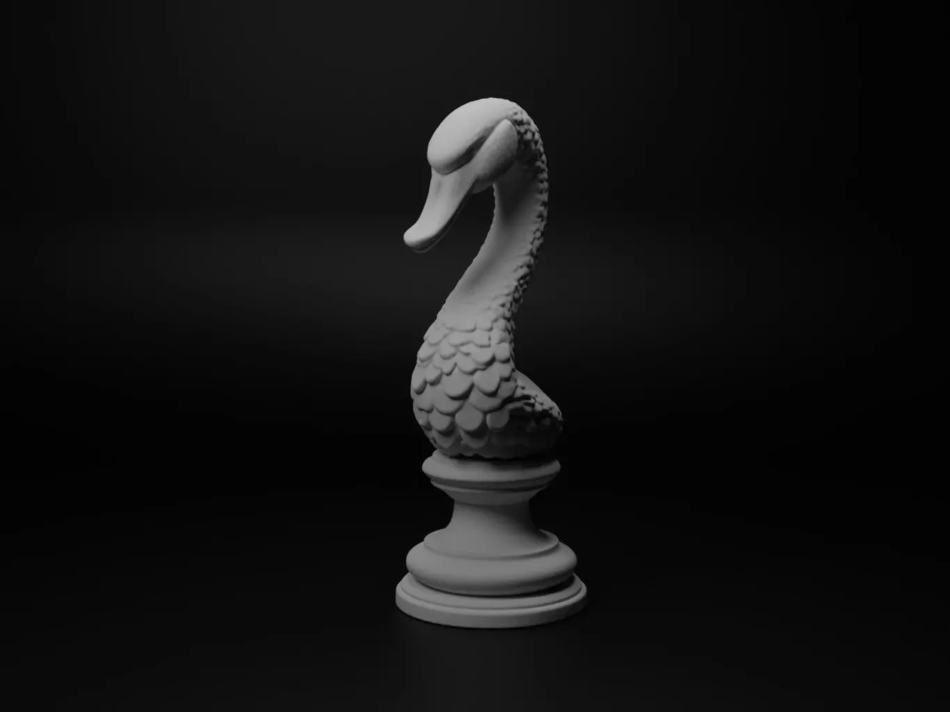 Swan Animal Bust Chess 3D print model_0