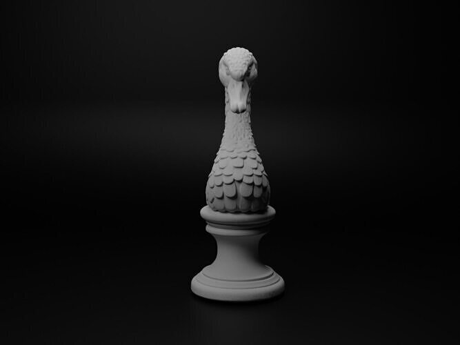 Swan Animal Bust Chess 3D print model