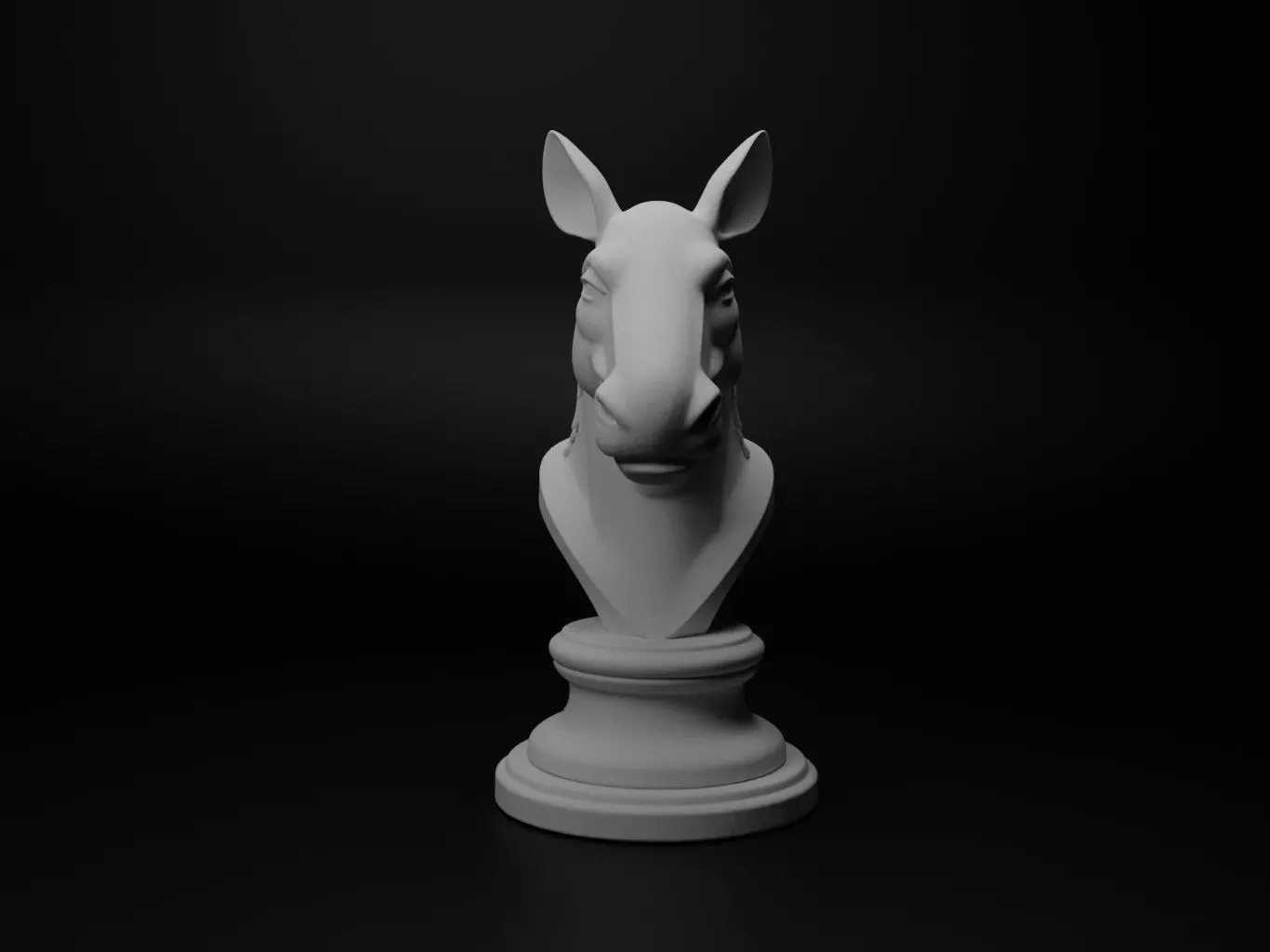 Tapir Animal Bust Chess 3D print model_0