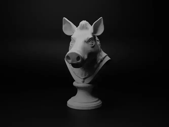Wild Boar Animal Bust Chess