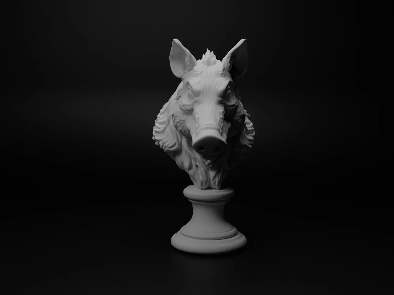 Wild Boar Animal Bust Chess 3D print model_0
