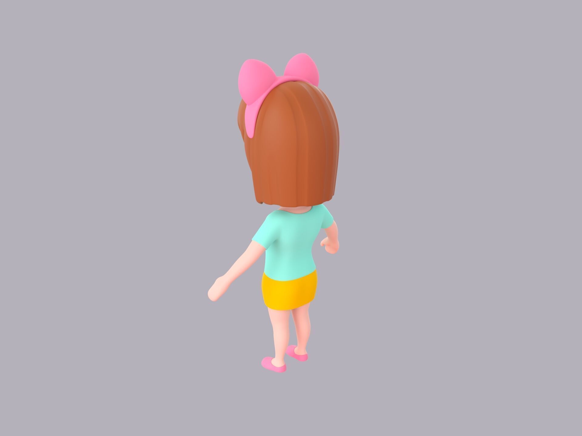 Cartoon Female Character Rigged 059 3D model_4