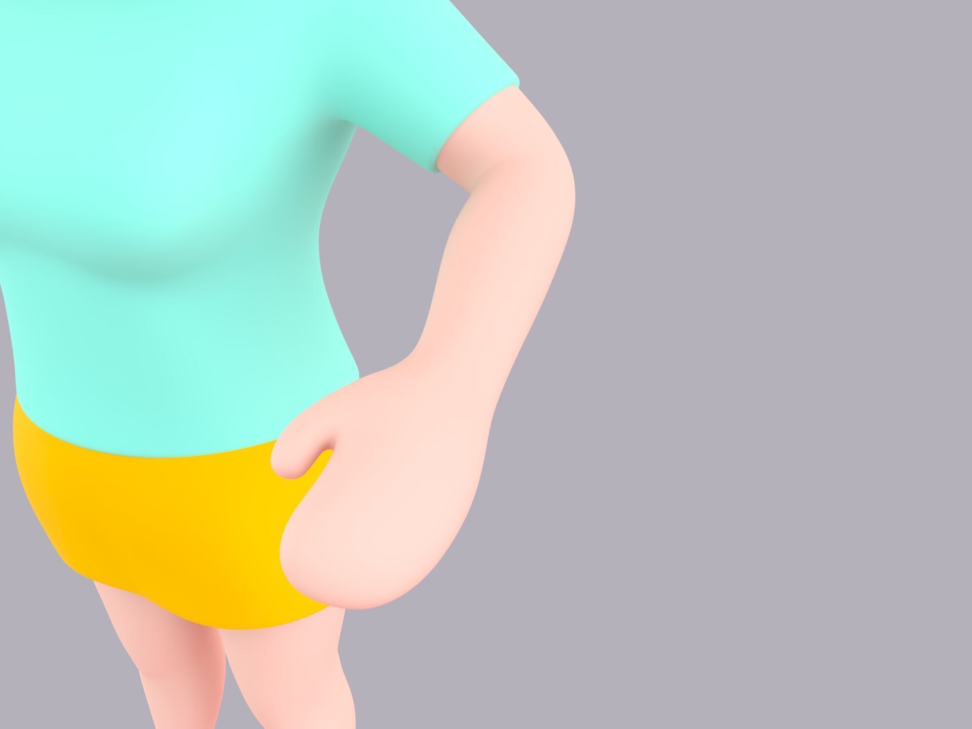 Cartoon Female Character Rigged 059 3D model_6