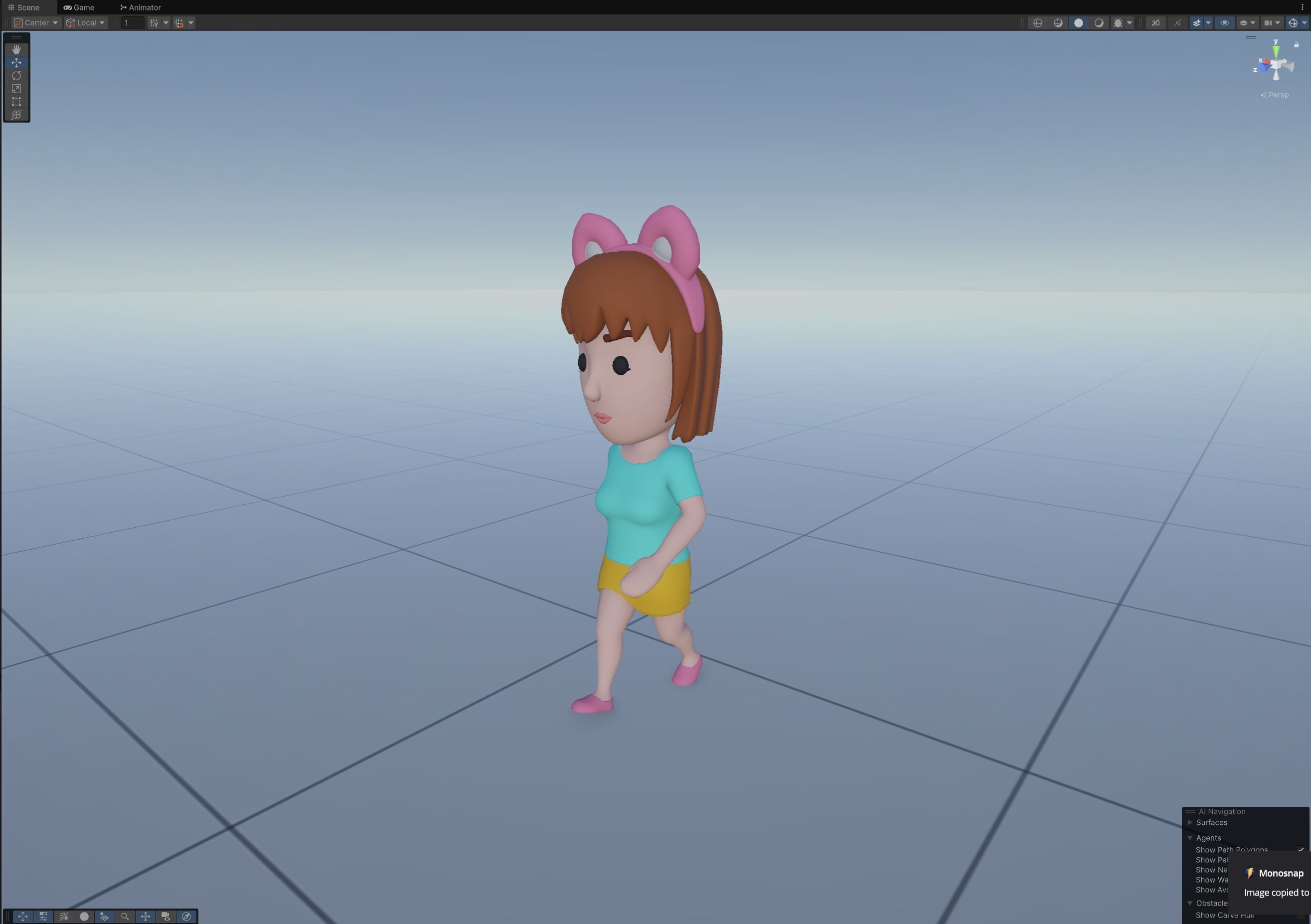 Cartoon Female Character Rigged 059 3D model_11
