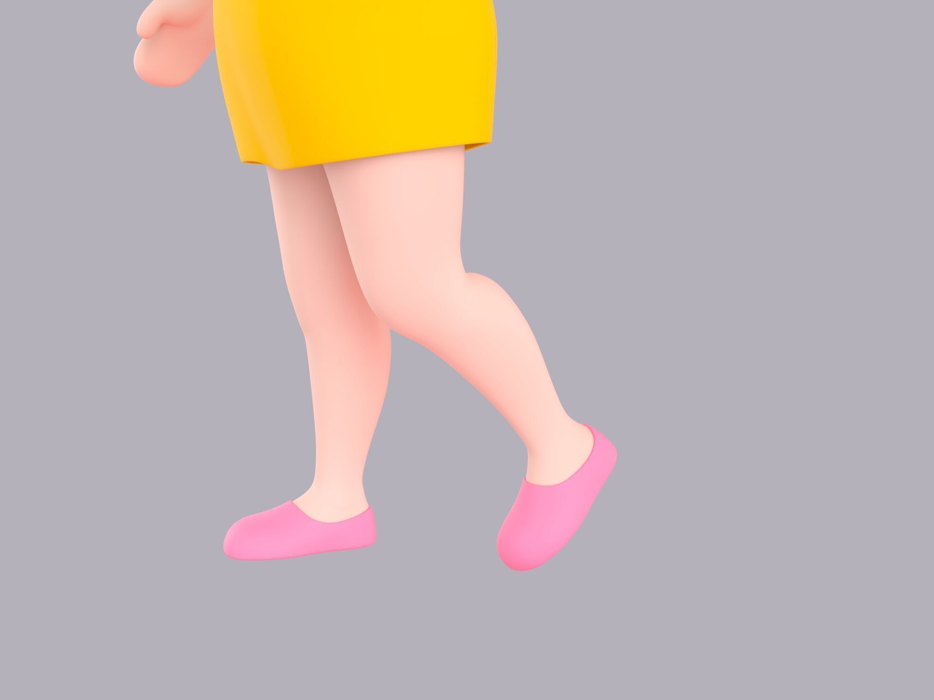 Cartoon Female Character Rigged 059 3D model_7