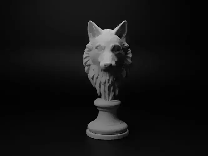 Wolf Animal Bust Chess